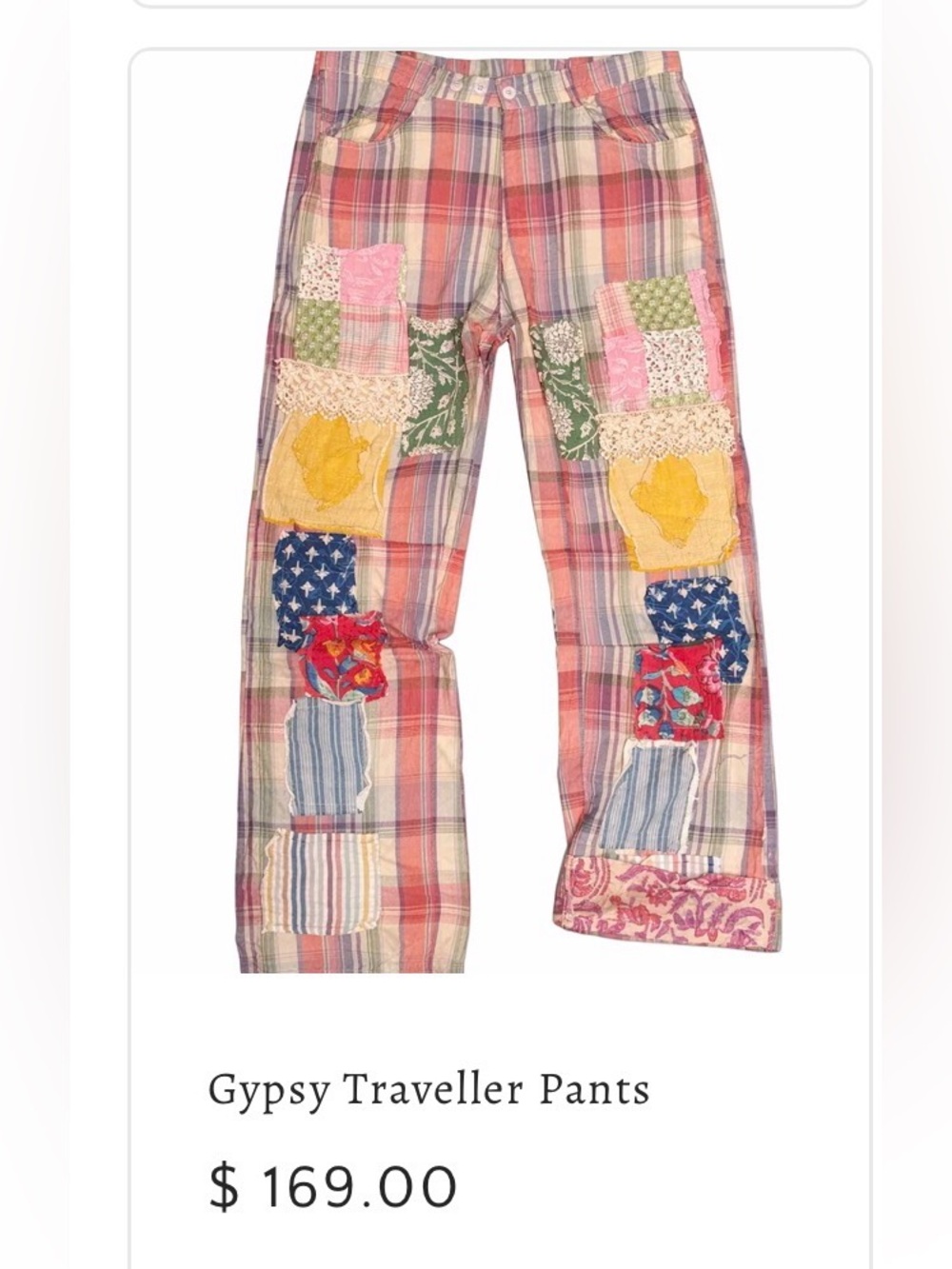 Bohemian Patchwork Wide-Leg Pants - Pink Multicolor